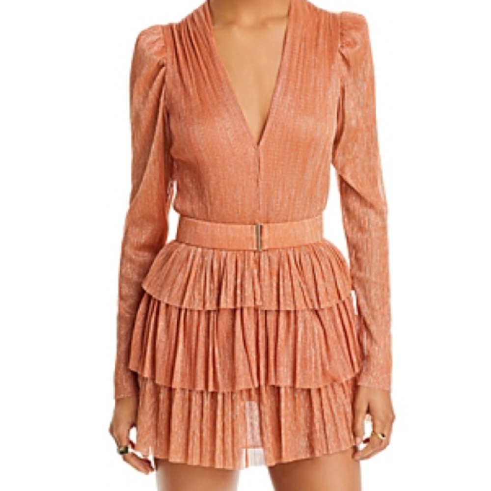 Sparkly Orange Tiered Dress